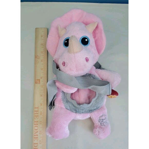 Chupa Chups Pink Triceratops Dinosaur Plush Backpack Promo Carry Bag 12" - Picture 9 of 9